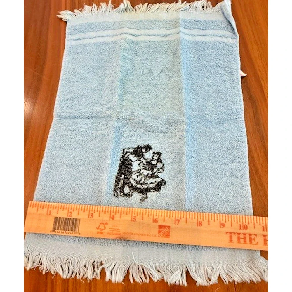 Vintage St Mary's Hand Small Towels 16x10 Set/5 Square Dance Western Fringe 70's
